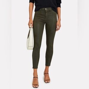 L’AGENCE Margot High Rise Skinny Army Coated Crop Jeans Sz 27